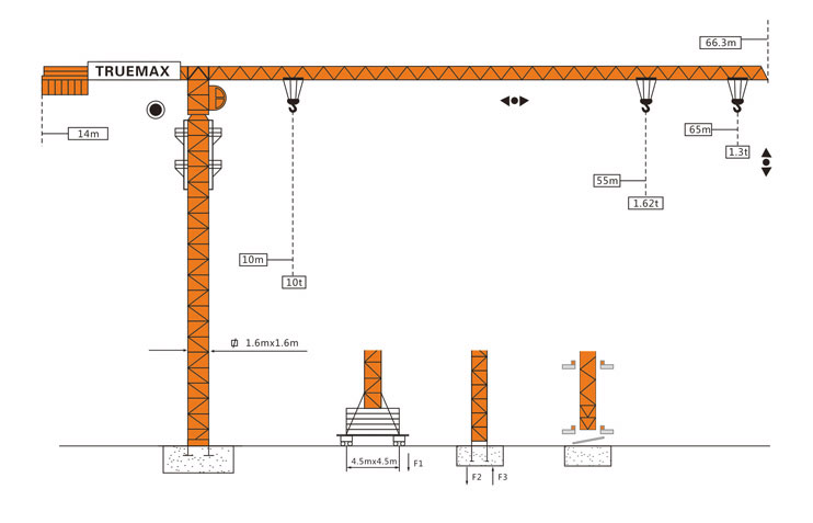 Truemax Tower Crane Hoist Crane